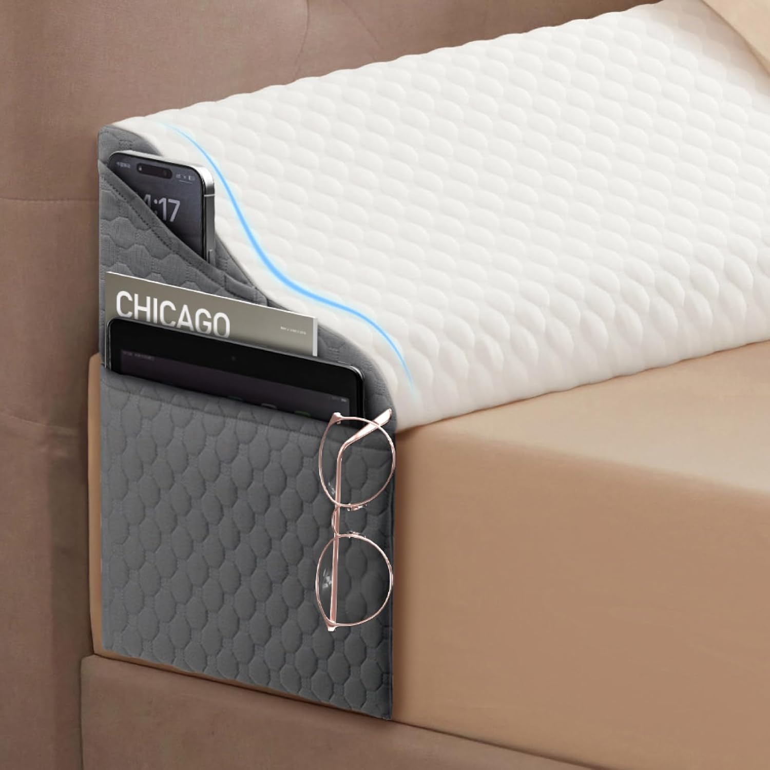 King Size Bed Wedge Pillow for Headboard Gap - Ergonomic Design