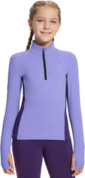 Girls Long Sleeve Fleece Jacket Half Zip Pullover - Thermal Layer