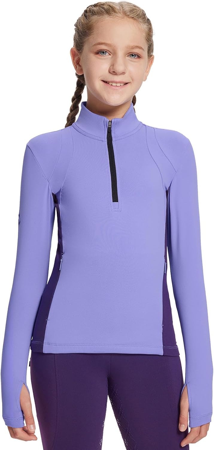 Baleaf Girls Long Sleeve Fleece Jacket for Fall Activities