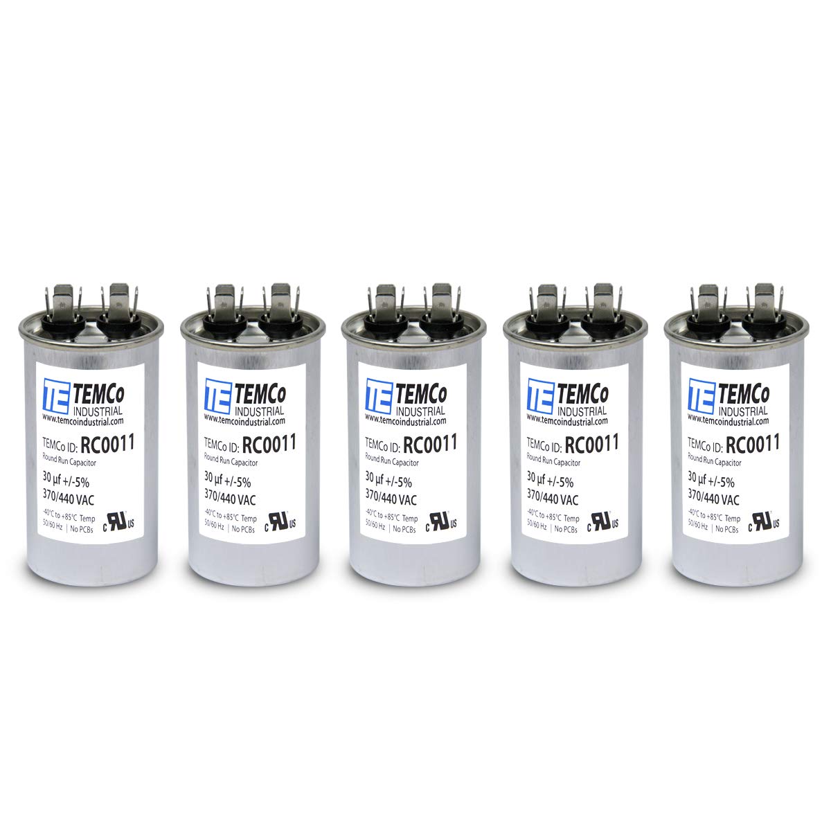 5 Pack 30 uF Run Capacitor for HVAC AC Fan and Motor Applications