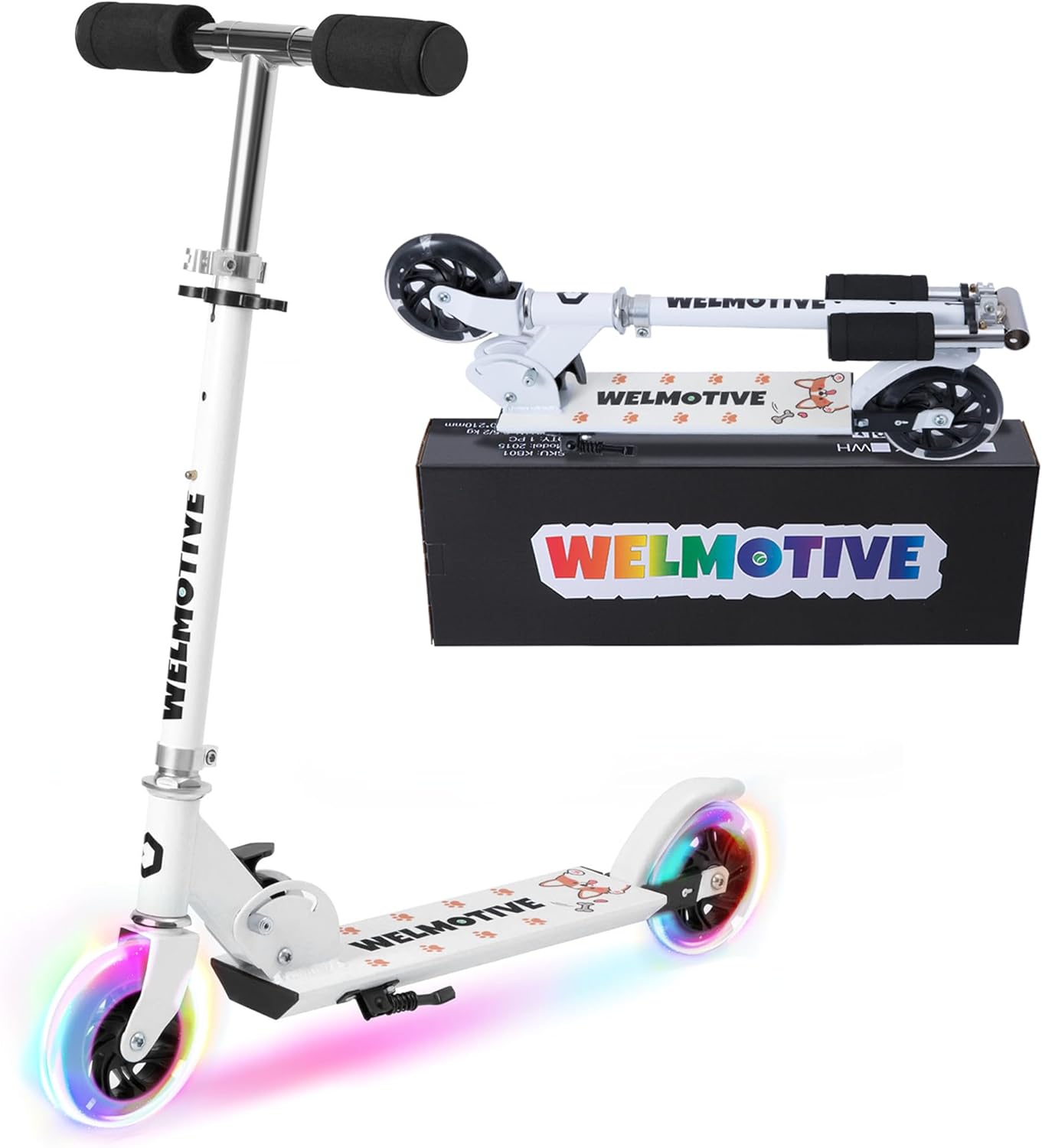 Kick Scooter for Kids 3+ Years Old with LED Light Up Wheels
