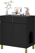 Large/Tall Litter Box Enclosure - Modern Wooden Litter Box Cabinet