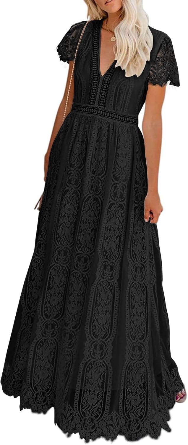Floral Lace Wedding Dress for Bridesmaids and Parties