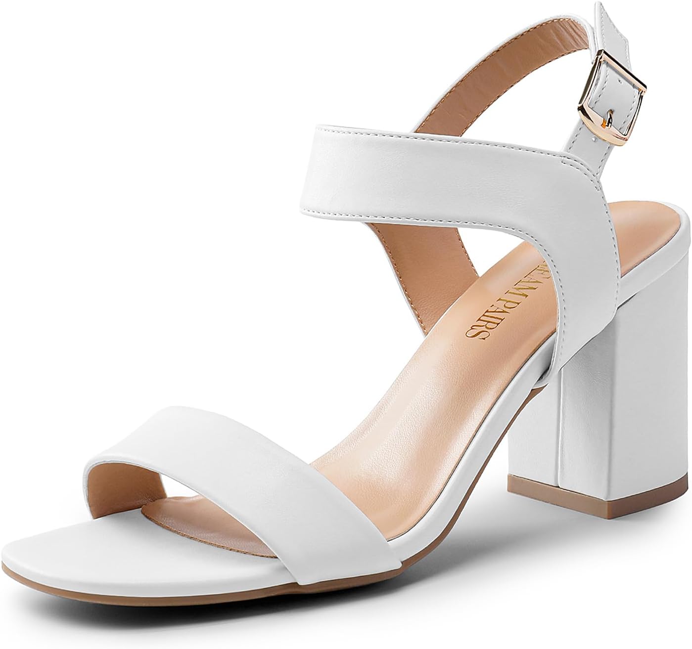 DREAM PAIRS Women's High Chunky Heels Square Toe Sandals
