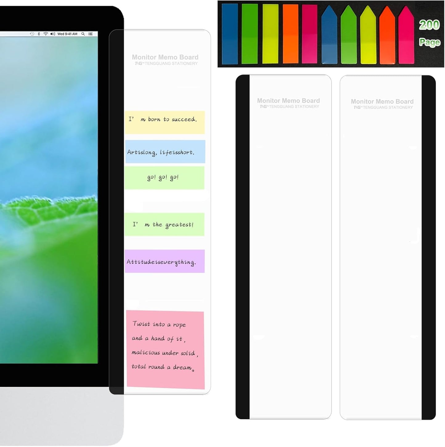 Effortlessly Organize: Desk Monitor Memo Board Set