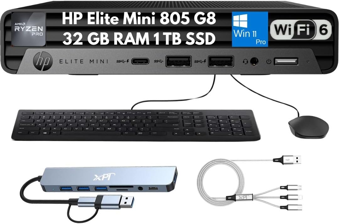 HP Elite Mini 805 G8 Mini Desktop with Ryzen 5 PRO 5650G CPU