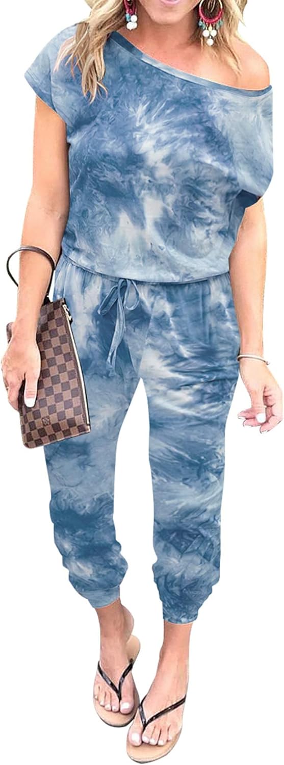 PRETTYGARDEN Off Shoulder Jumpsuits for Women Casual Style