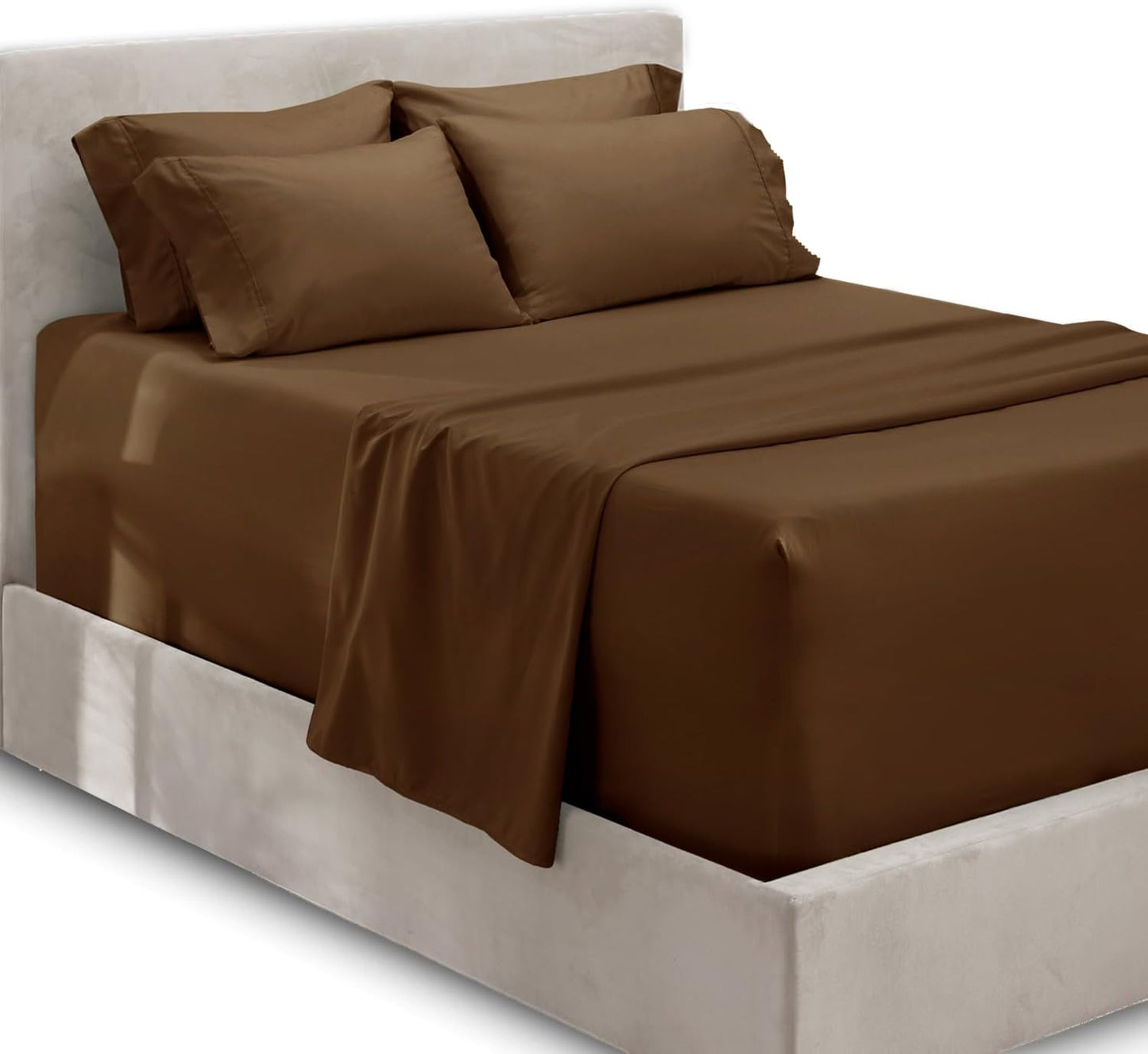 Luxury Soft 6 Piece Bed Sheet Set for Extra Deep Pocket Mattresses
