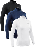 NELEUS Women's 3 Pack Athletic Compression Long Sleeve T Shirt Dry Fit