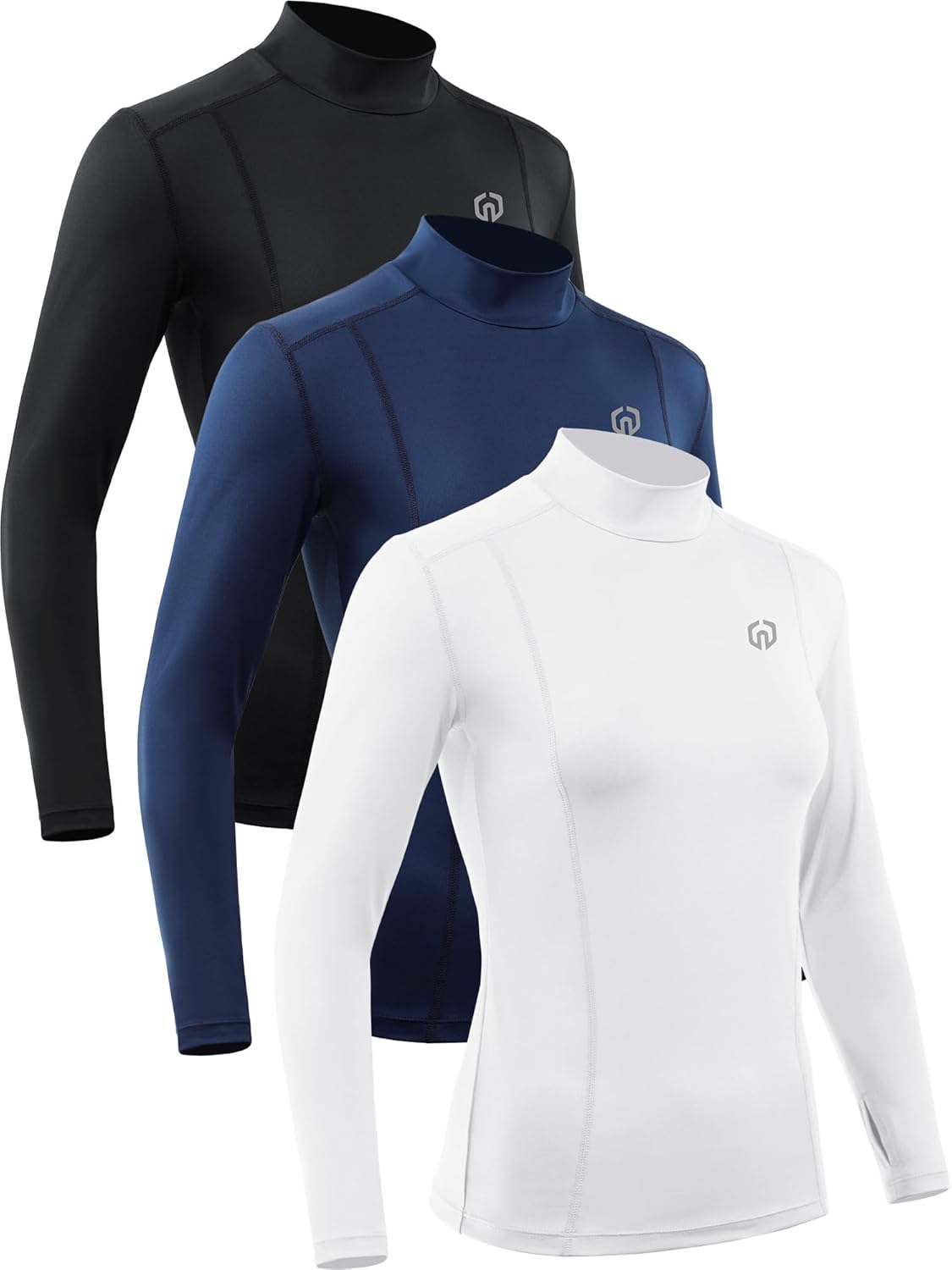NELEUS Women's 3 Pack Athletic Compression Long Sleeve T Shirt