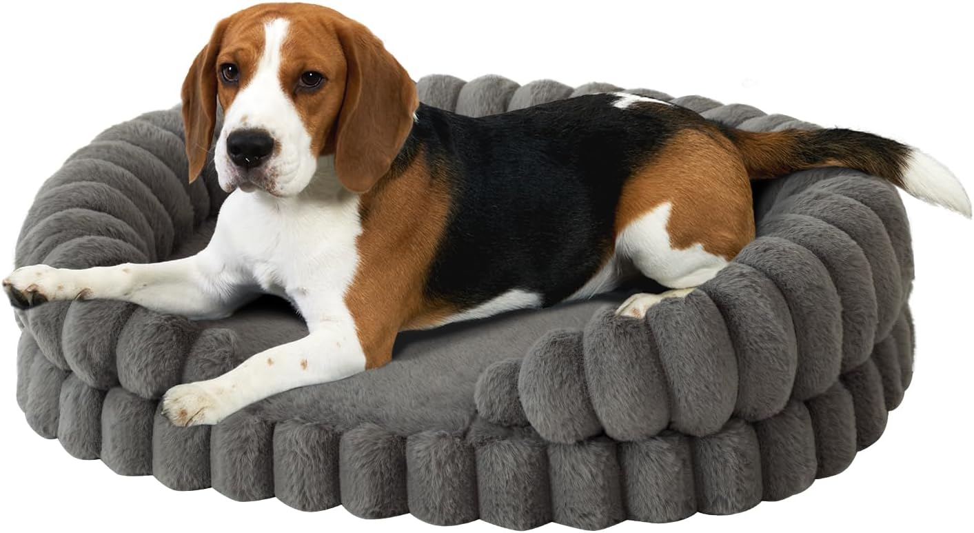 BALANCE Calming Dog Bed for Medium Dogs, 30 Inch Oval Design
