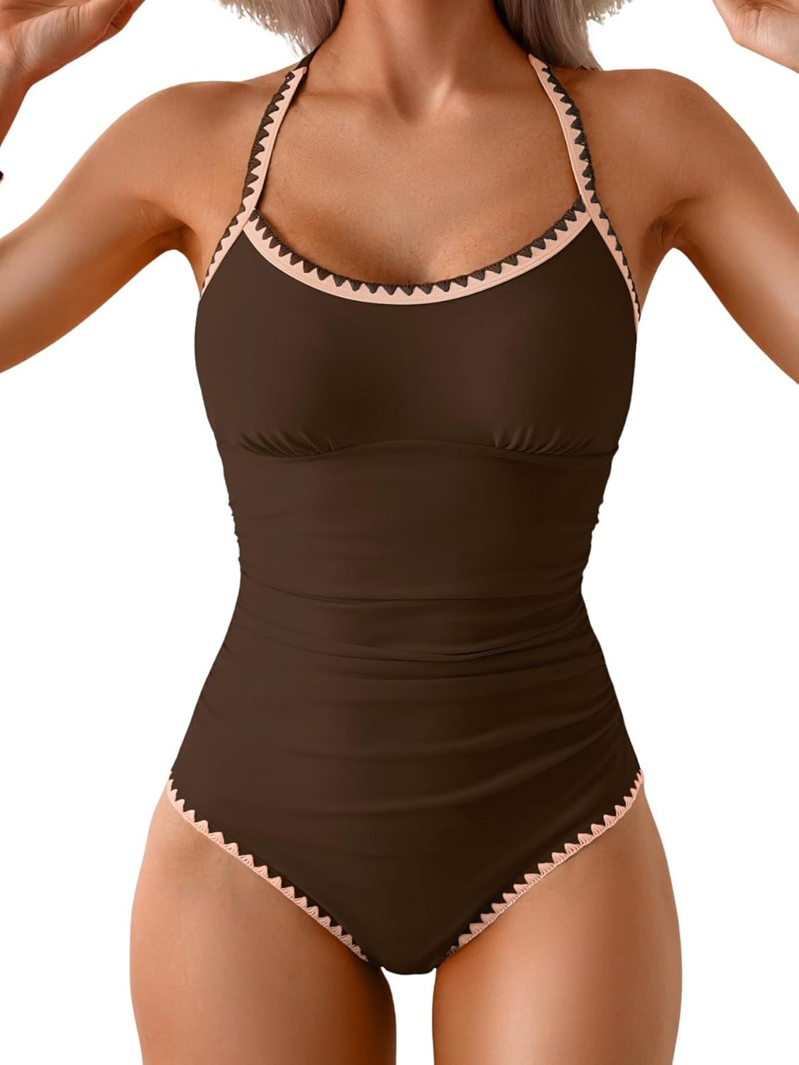 Eomenie Women's One Piece Swimsuit with Tummy Control Design