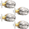 Probrico Interior Door Knobs 4 Pack Privacy Lock Set - Modern Brushed