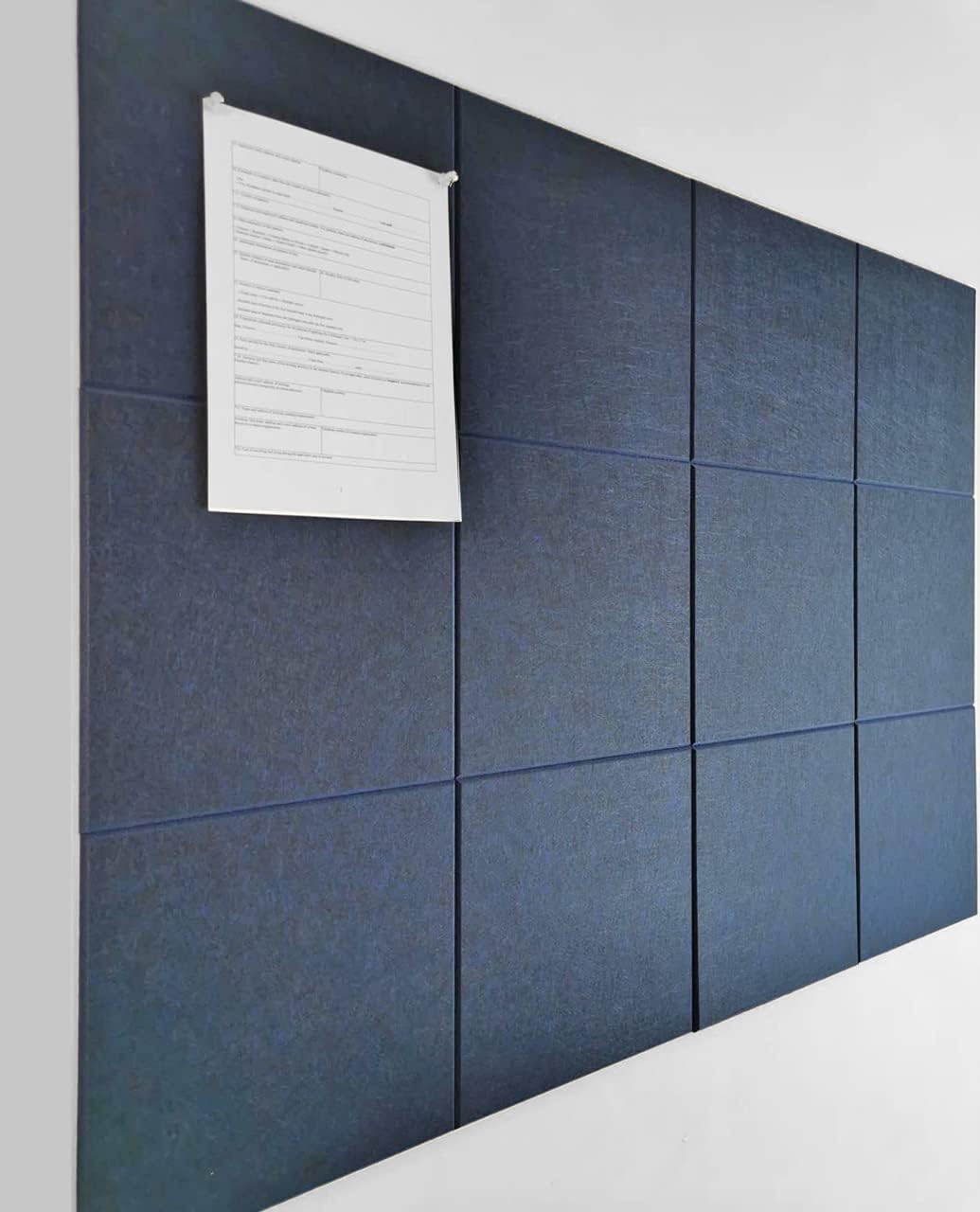 Large Cork Board Alternative - 12 Pack Felt Wall Tiles for Home