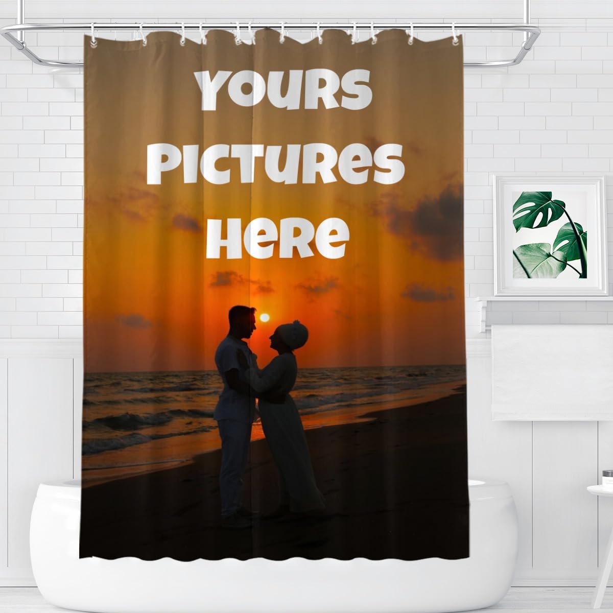 Personalized Waterproof Shower Curtain - Custom Image - 48x78 Inch