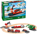 BRIO Cargo Harbor Set - 16-Piece Wooden Train Playset