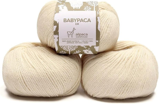 100% Baby Alpaca Yarn Wool Set for Knitting and Crocheting