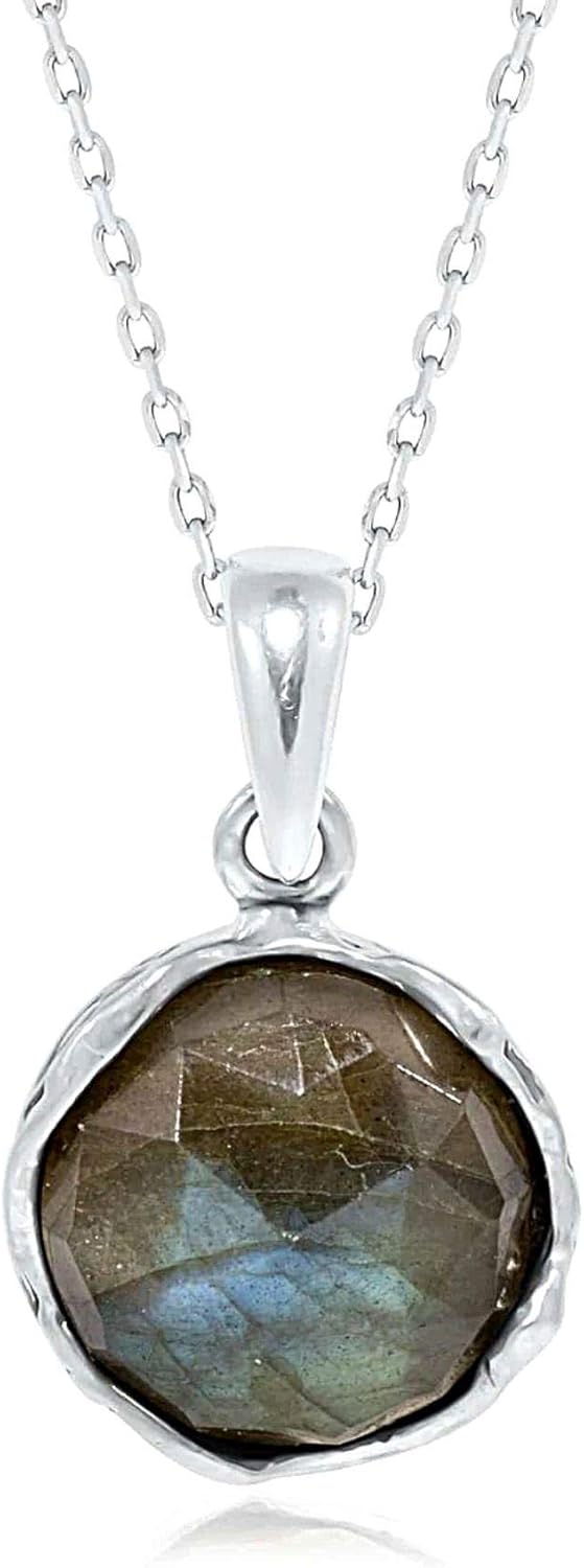 925 Sterling Silver Gemstone Necklace for Women - Minimalist Style