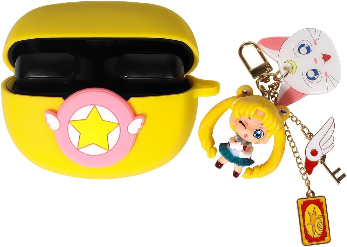 Ultra Cute Silicone Case w/ Cartoon Doll Keychain for New Bose Earbuds