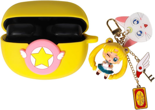 Ultra Cute Silicone Case w/ Cartoon Doll Keychain for New Bose Earbuds