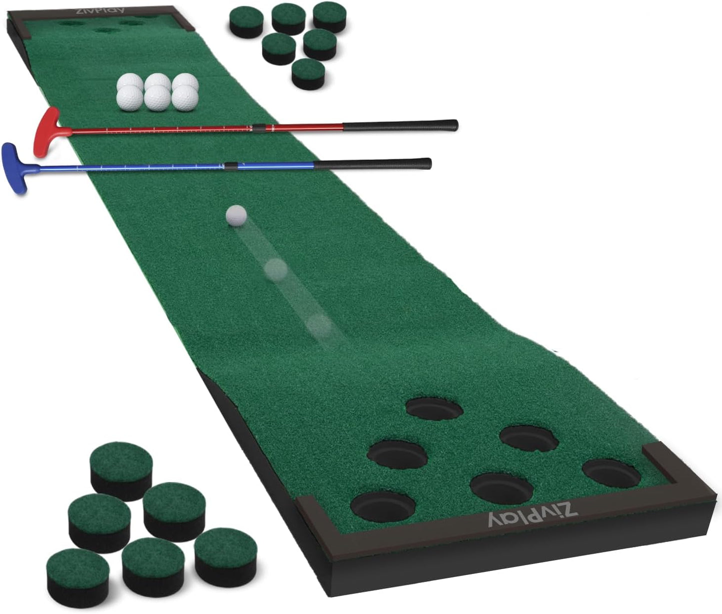 ZivPlay Golf Pong Putting Game - 11ft Indoor/Outdoor Fun!