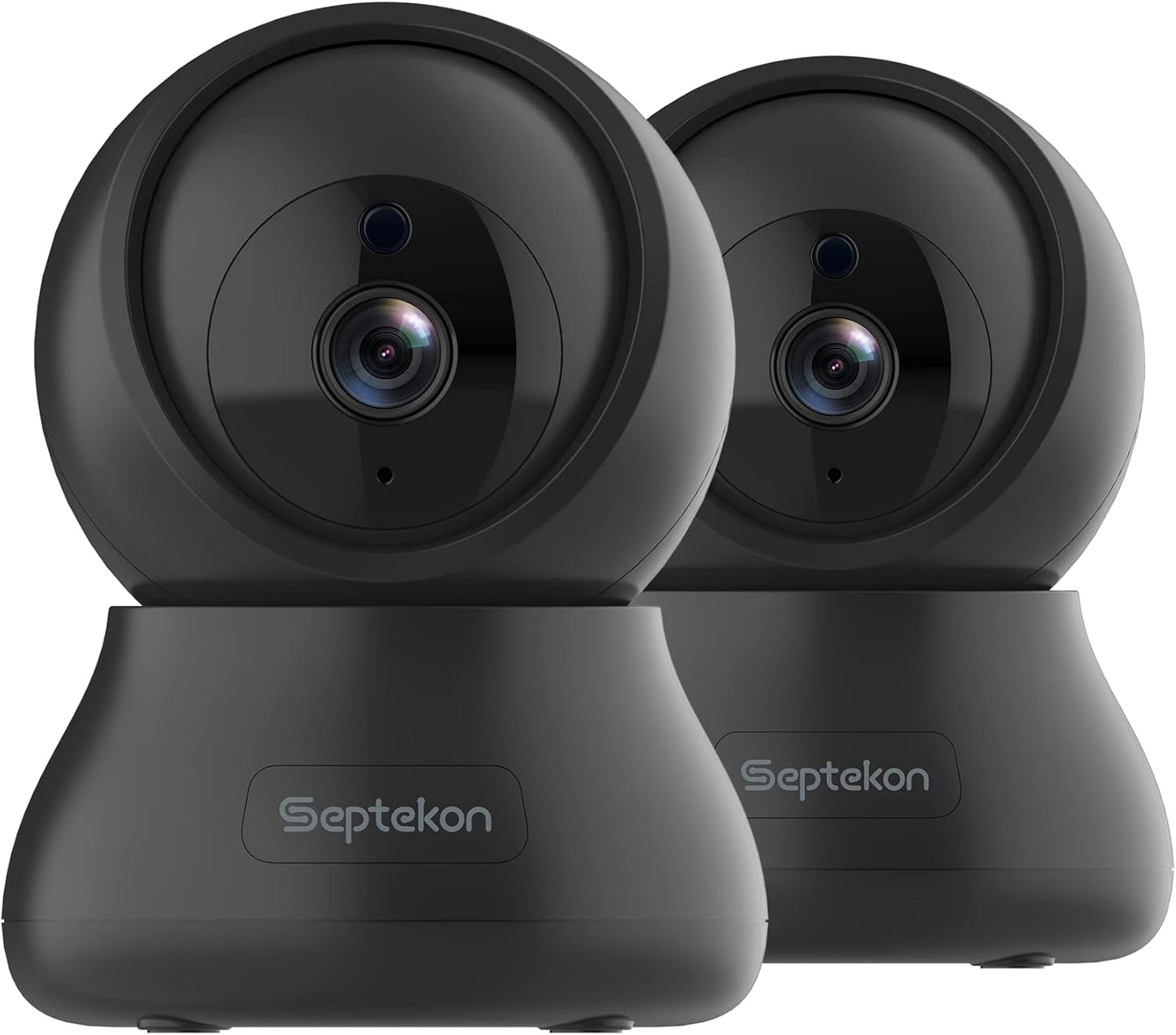Septekon 2K Security Camera Duo - 360 Pan Tilt, Night Vision, Motion Detection