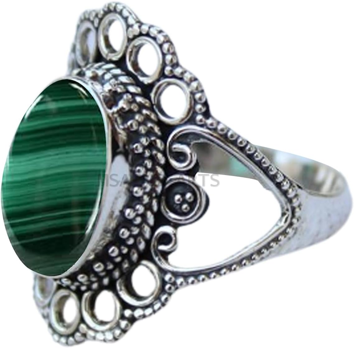 Solid 925 Sterling Silver Ring with Genuine Black Onyx Gemstone