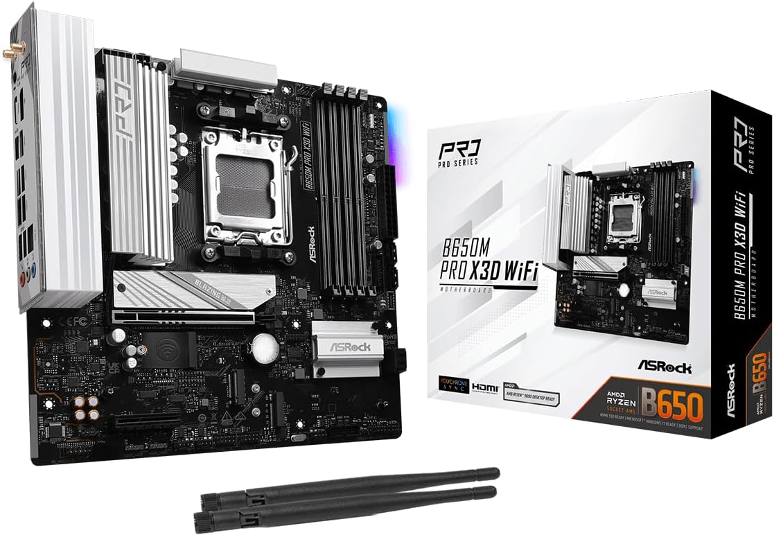 ASRock B650M Pro X3D WiFi Micro-ATX Motherboard for AMD CPUs