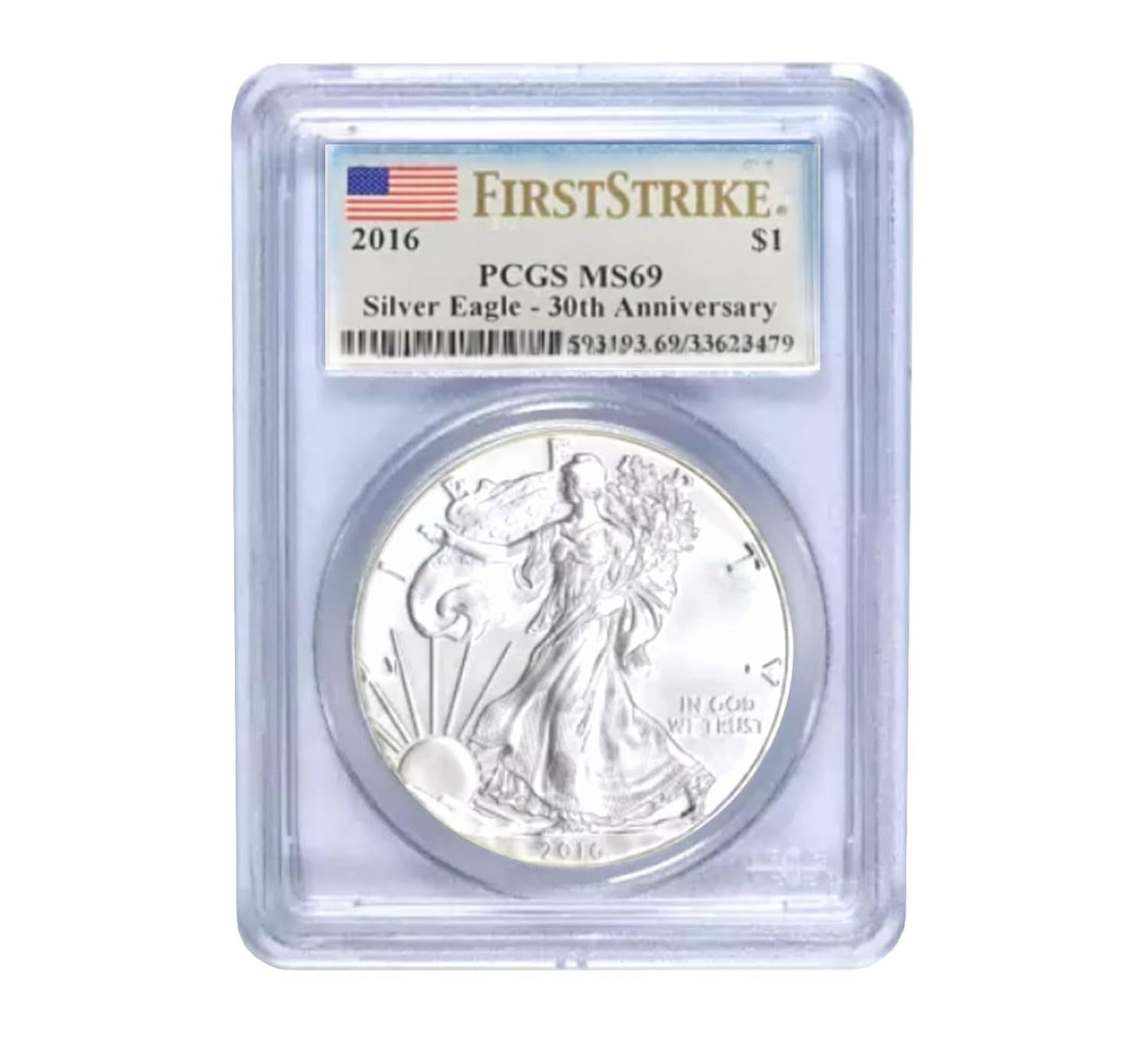 USA 2016 $1 American Silver Eagle Coin - MS69 First Strike