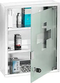 Medicine Cabinet with Lock - Wall Mounted Bathroom First Aid Cabinet