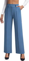 Women's High Waist Wide Leg Dress Pants for Business Casual Wear