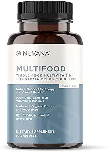Nuvana Multifood Whole Food Multivitamin for Men - Boost Health