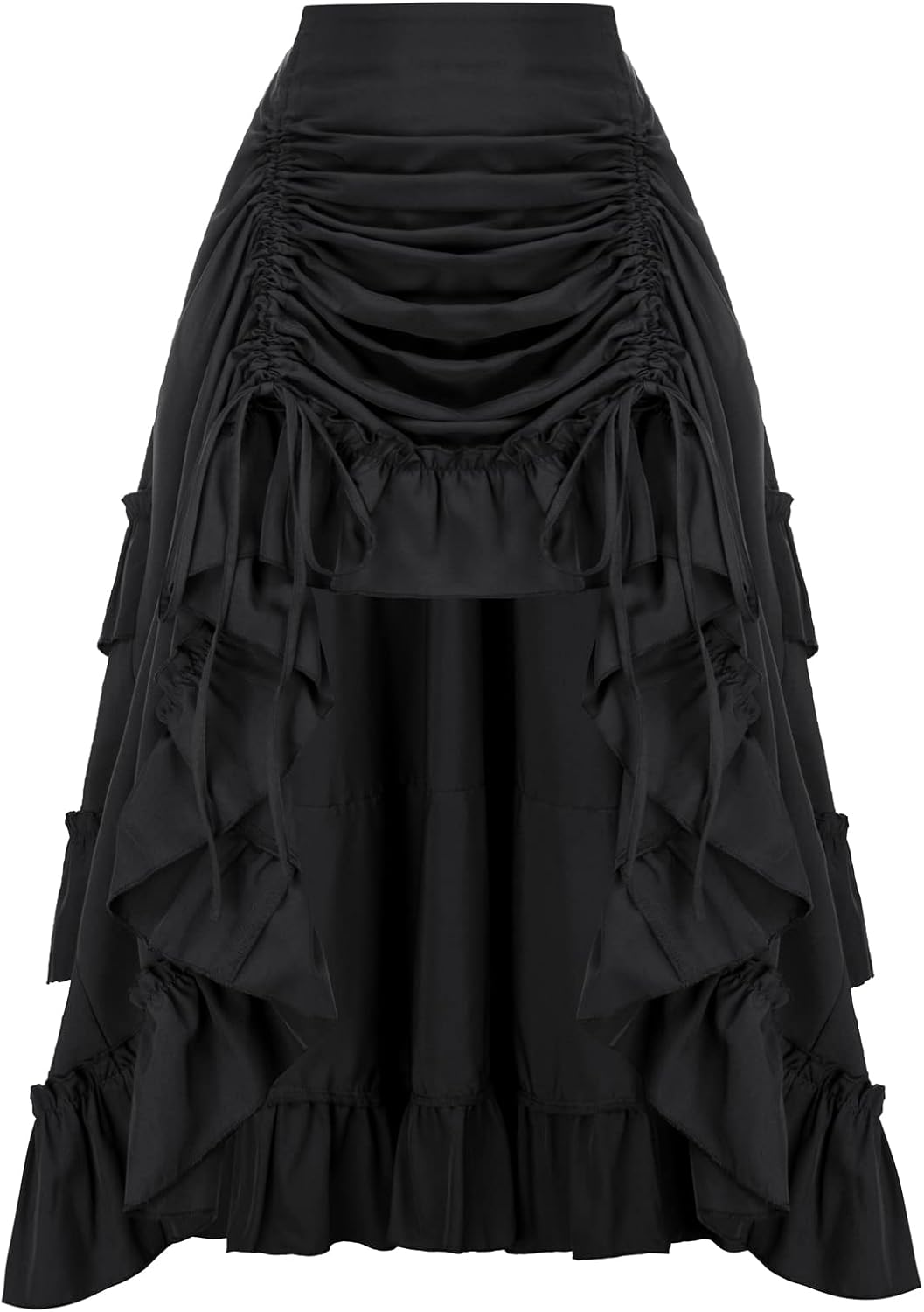 Gothic Steampunk High-Low Bustle Skirt for Women 2025 Summer