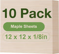 10 Pack Maple Plywood Sheets 12 x 12 x 1/8 in - Thin Craft Boards