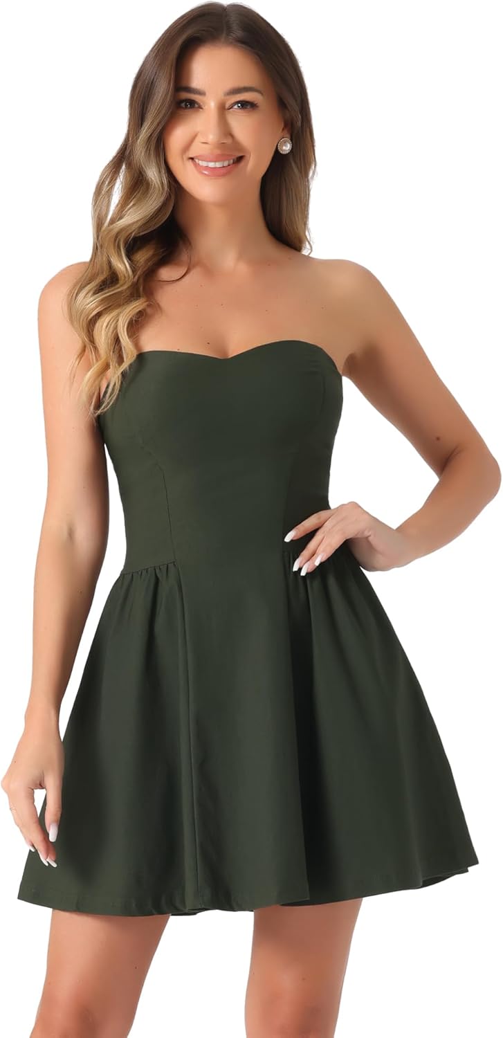 Allegra K Women's Sexy Strapless Party Dress for Any Occasion