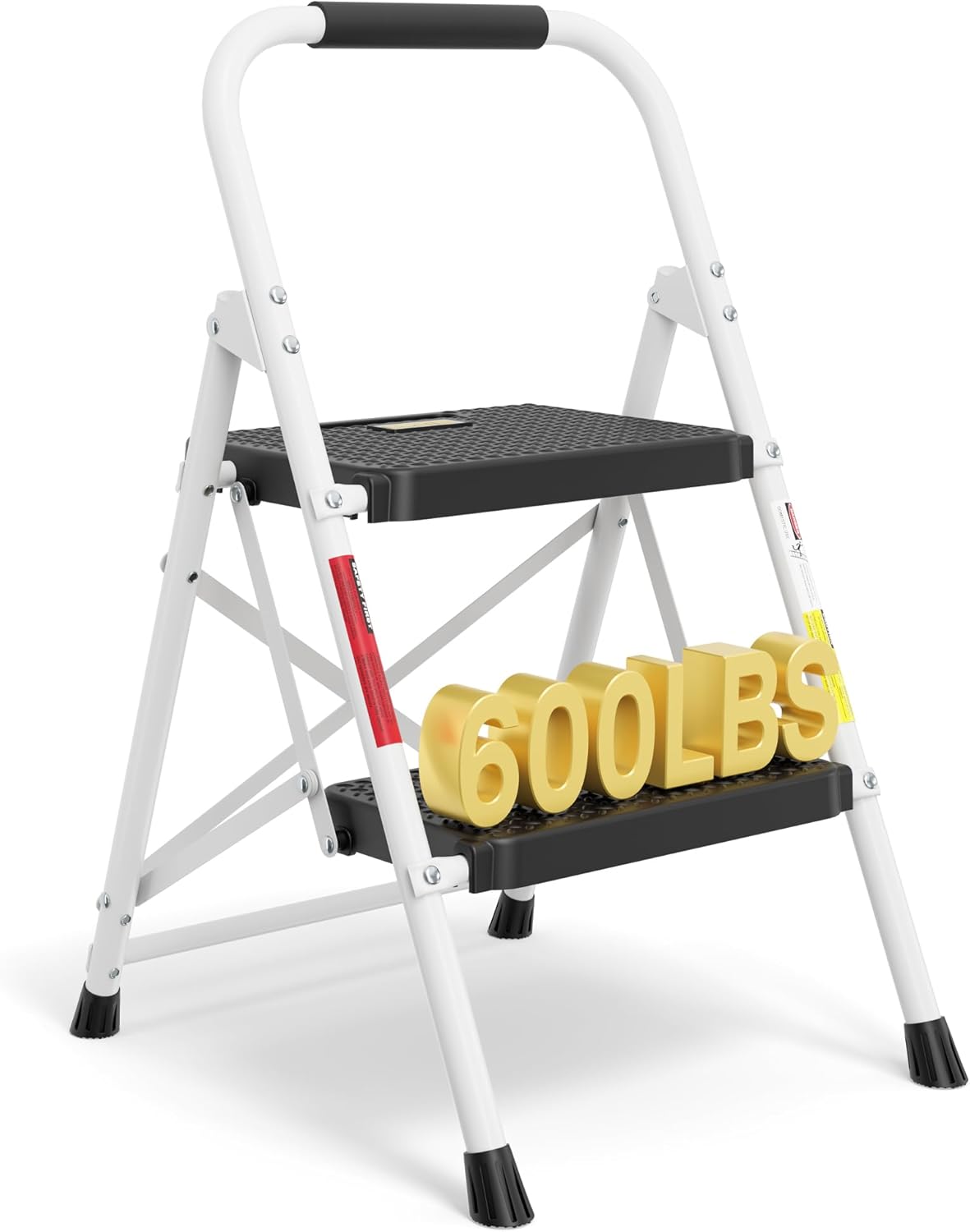 BONTEC 2-Step Ladder with 600lbs Capacity for Home & Work