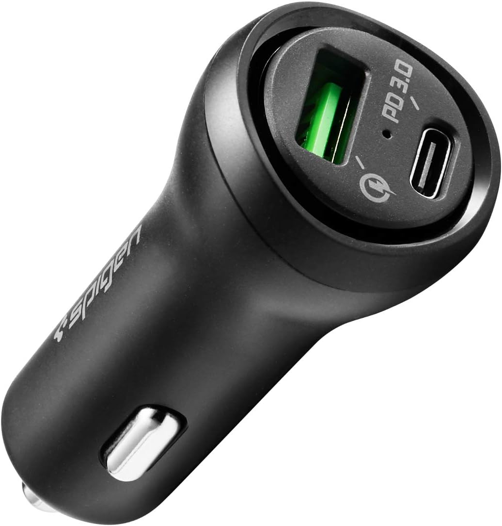 Spigen 45W Dual Port Fast Car Charger for Quick Charging