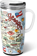 22oz Travel Mug with Handle and Lid - Insulated Georgia Tumbler
