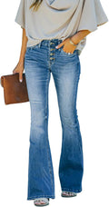 Women's High Waisted Flare Bell Bottom Jeans - Light Wash Stretchy