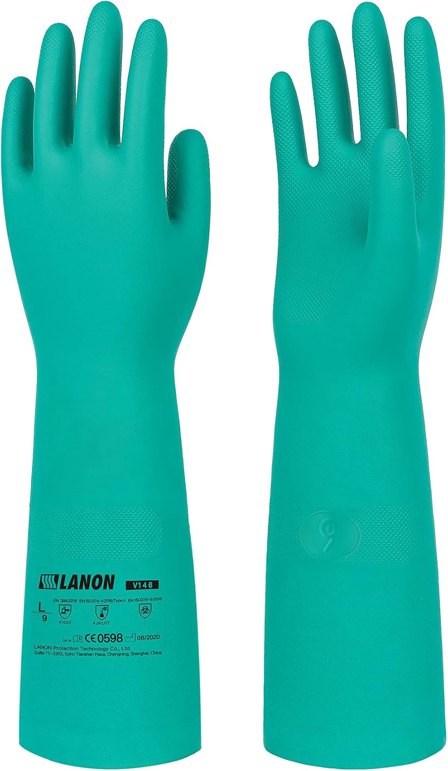 LANON Chemical Resistant Gloves for Heavy Duty Protection