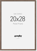 20x28 Picture Frame Brown Walnut - Solid Wood Poster Frame