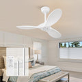 36 Inch White Modern Ceiling Fan - Quiet Reversible DC Motor