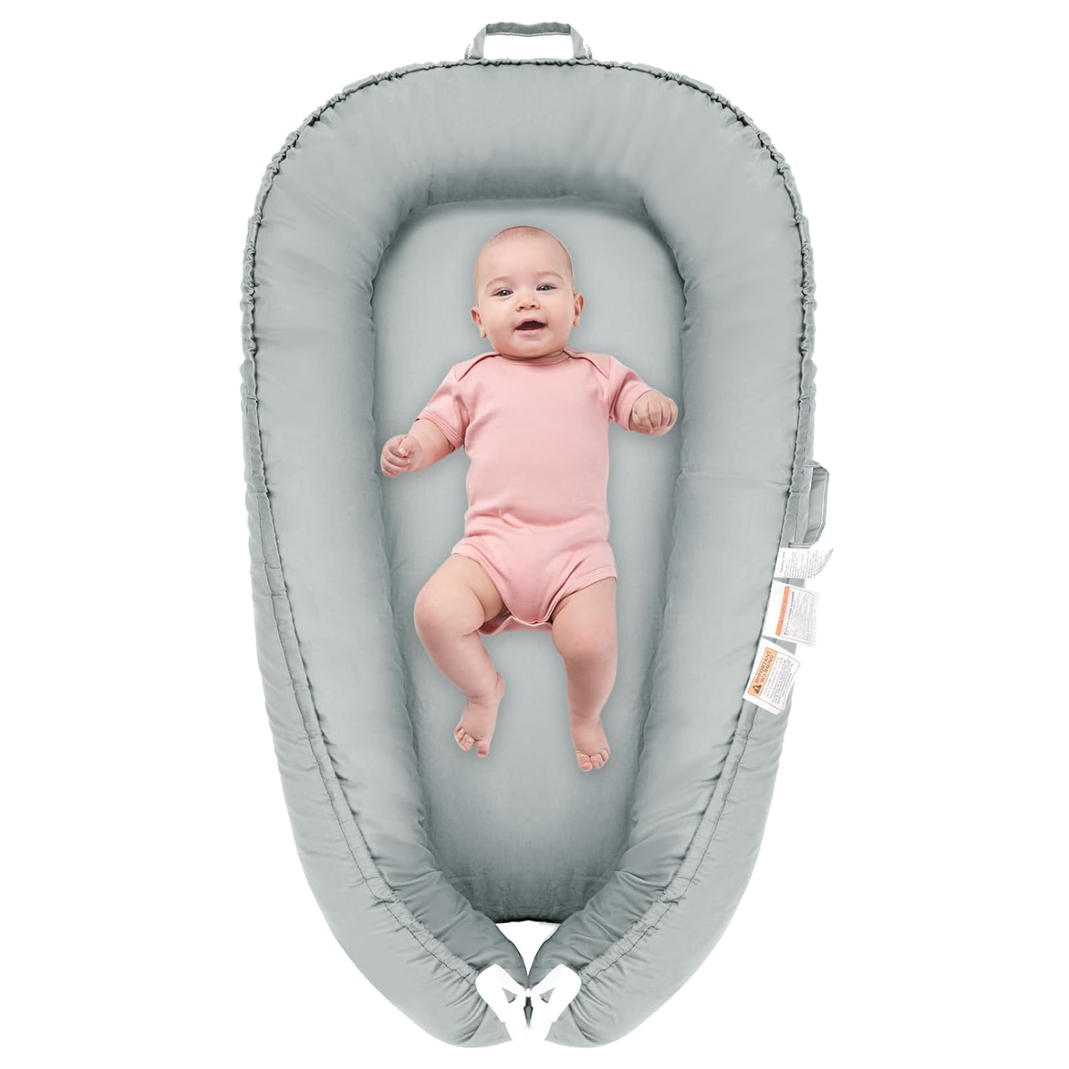 Soft Cotton Baby Lounger - Cozy & Portable Nest