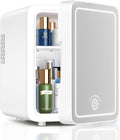Skincare Fridge With Dimmable LED Light Mirror - 4L Mini Cooler Warmer