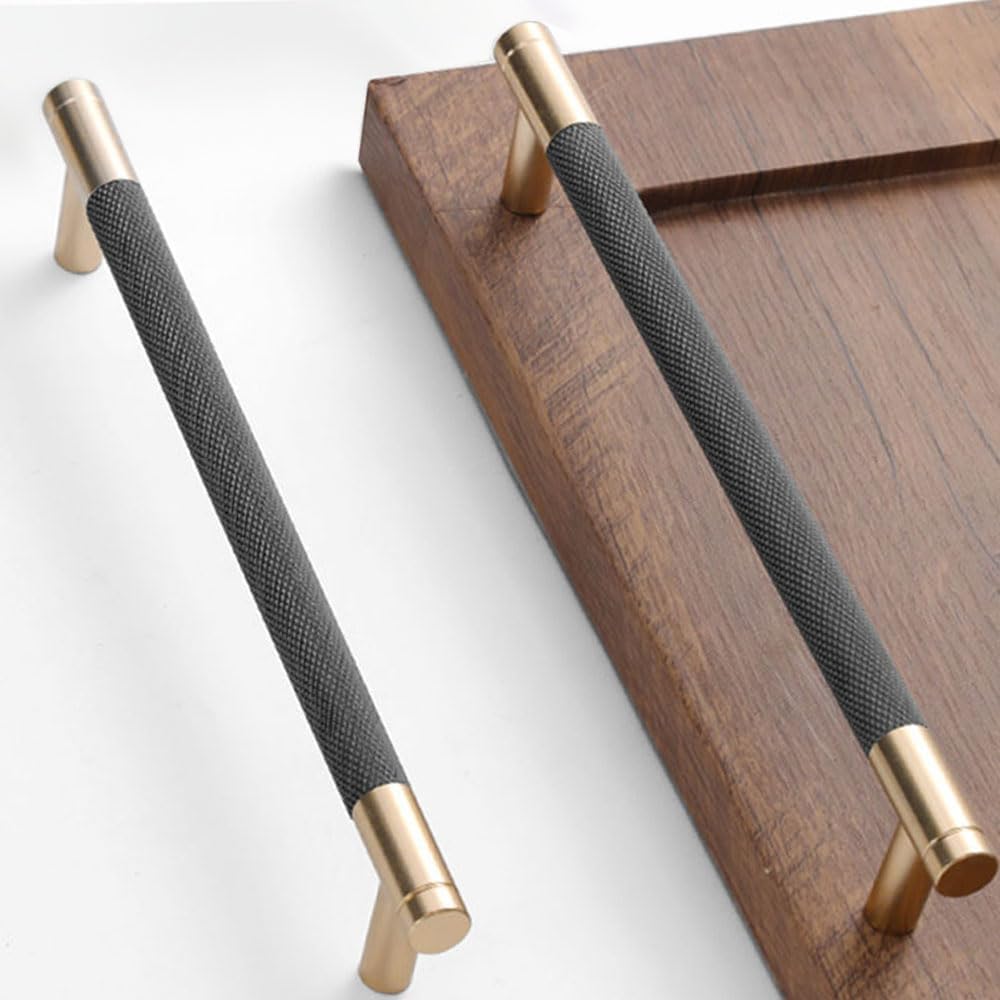 30 Pack 7 1/2 Inch Gold and Grey Cabinet Handles for Modern Homes