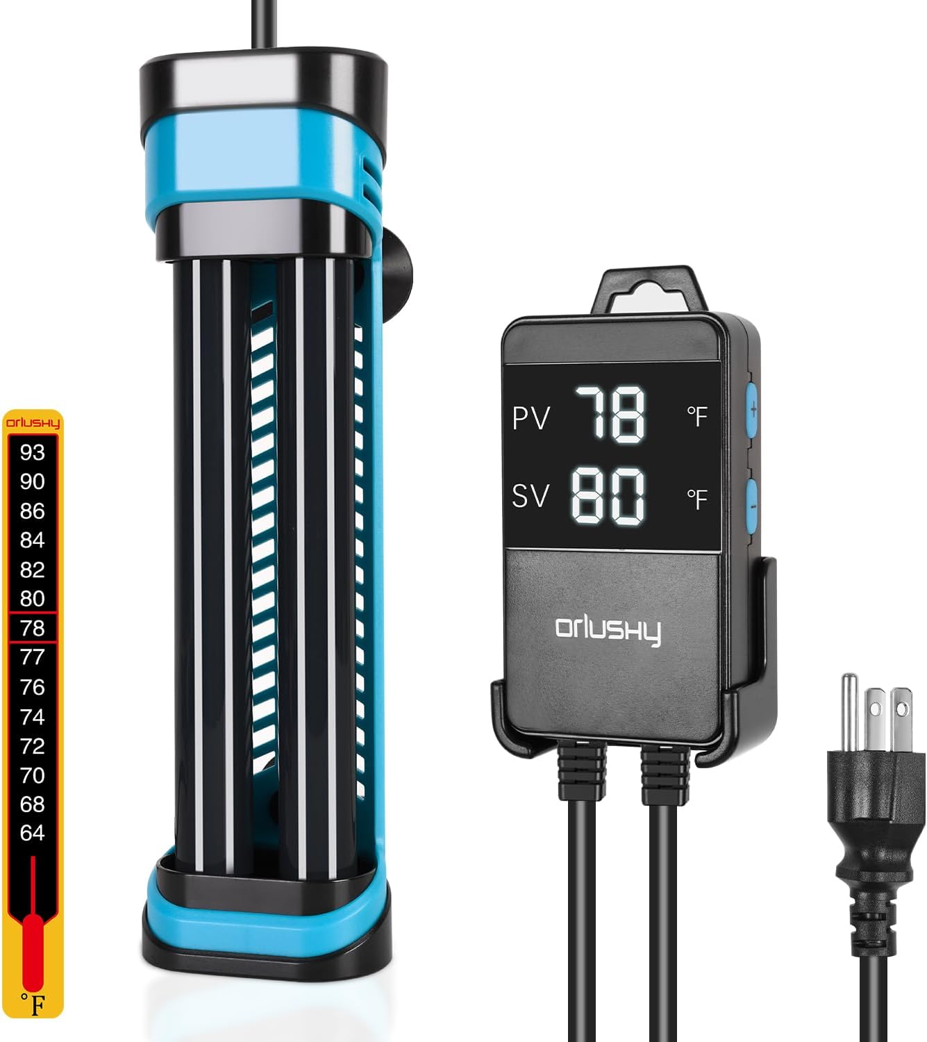 Orlushy 800W Submersible Aquarium Heater for Fish Tanks