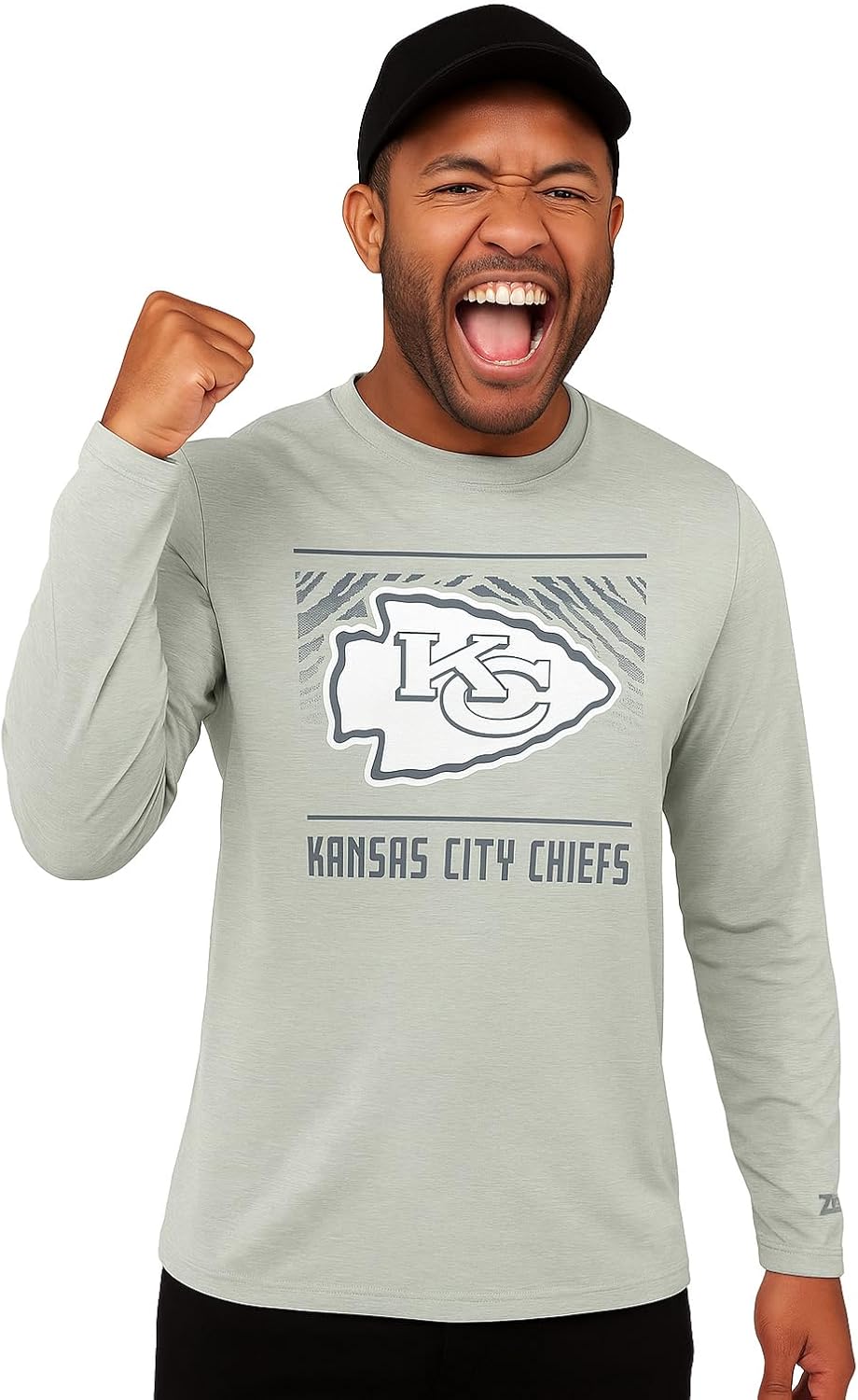 Zubaz NFL Men's Long Sleeve Team Graphic T-Shirt for Fans