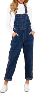 Vetinee Womens Classic Adjustable Straps Denim Bib Overalls - Casual 8