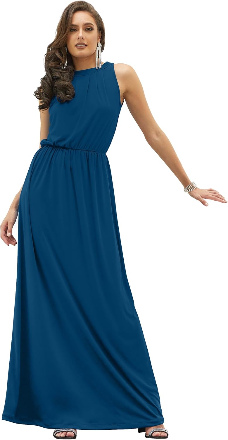 KOH KOH Sexy Sleeveless Summer Formal Flowy Casual Gown