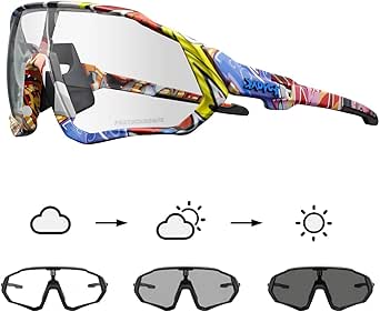 KAPVOE Photochromic Cycling Glasses for Men and Women MTB